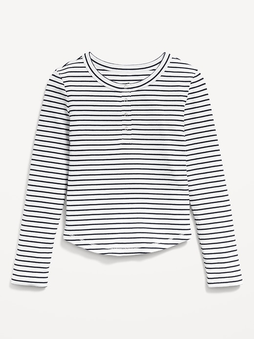 View large product image 1 of 2. Printed Long-Sleeve Henley T-Shirt for Girls