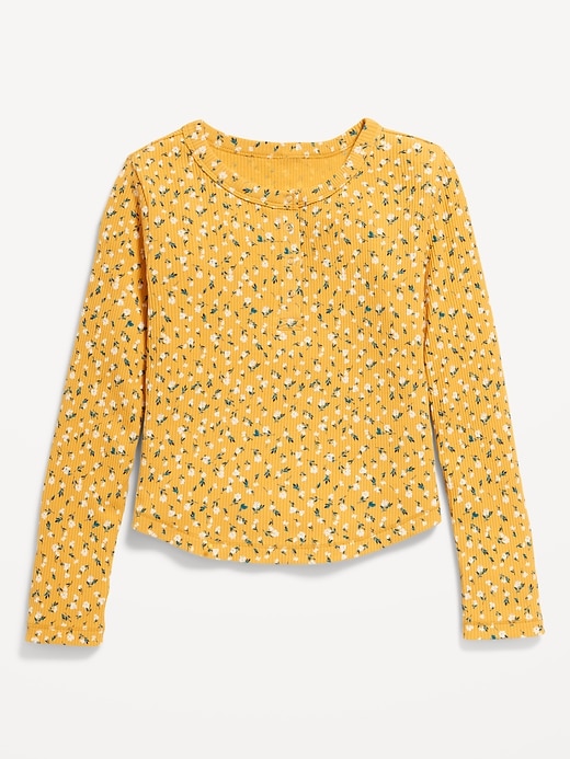 Voir une image plus grande du produit 1 de 1. T-shirt henley à motif à manches longues pour Fille