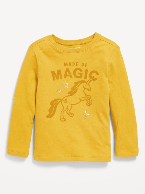 T-shirt à imprimé à manches longues pour toute-petite fille