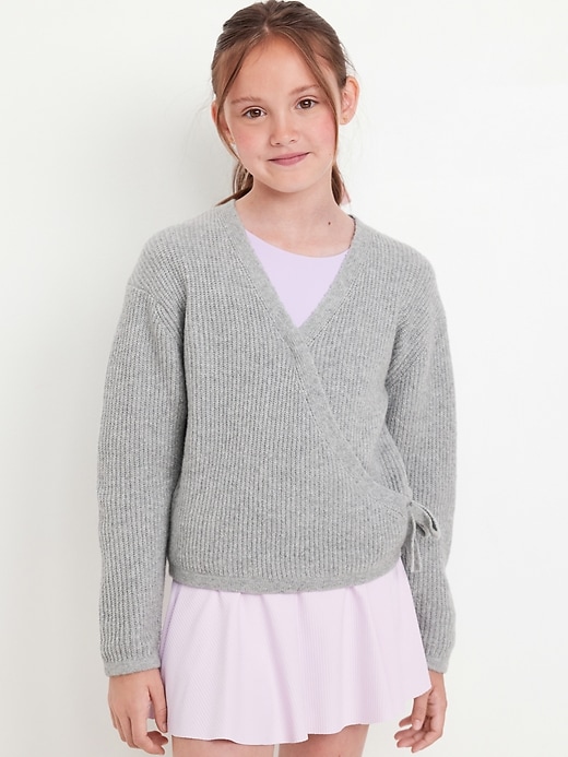 View large product image 1 of 3. SoSoft Wrap-Front Sweater for Girls