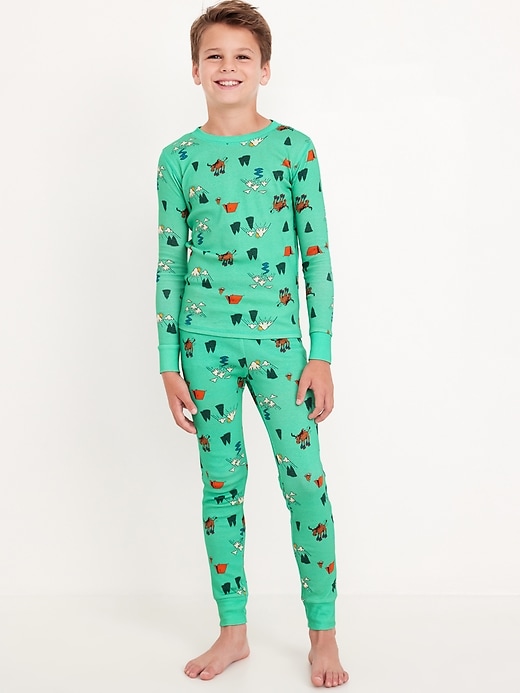 View large product image 1 of 2. Gender-Neutral Graphic Snug-Fit Pajama Set for Kids