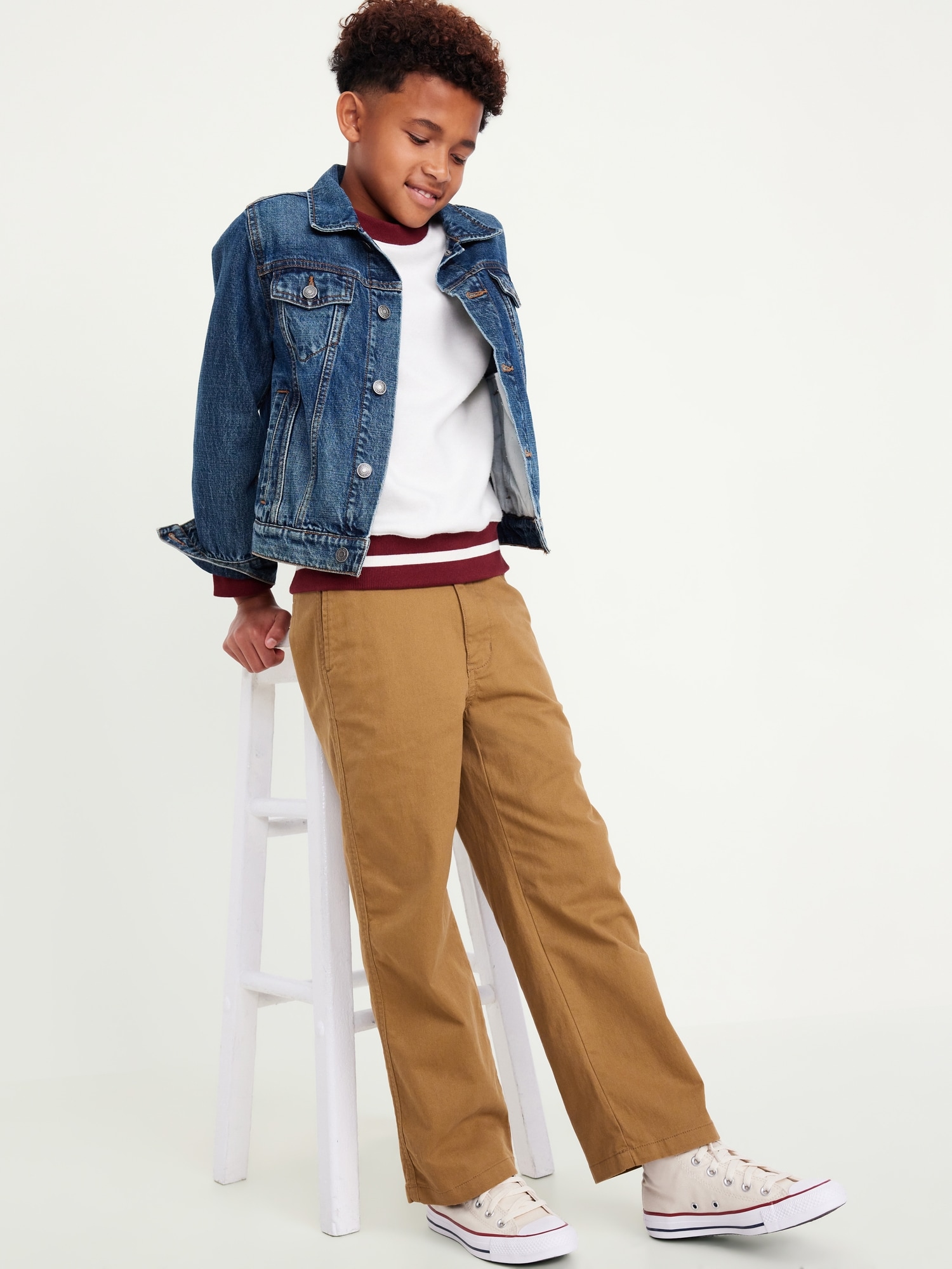 Baggy Straight Leg Chino Pants for Boys