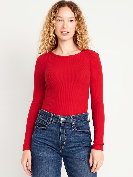 Image number 1 showing, Plush-Knit Long-Sleeve T-Shirt