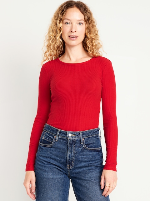 T-shirt en tricot duveteux à manches longues