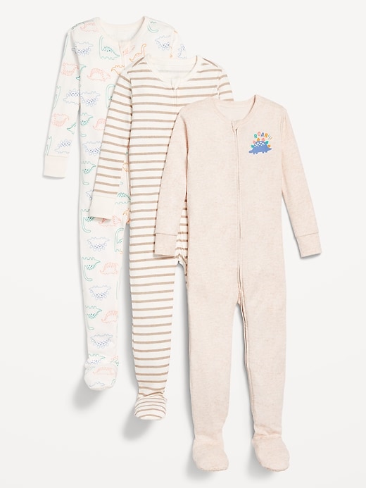 View large product image 1 of 3. Snug-Fit 2-Way-Zip Pajama One-Piece 3-Pack for Toddler &amp; Baby