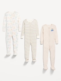 View large product image 3 of 3. Snug-Fit 2-Way-Zip Pajama One-Piece 3-Pack for Toddler &amp; Baby