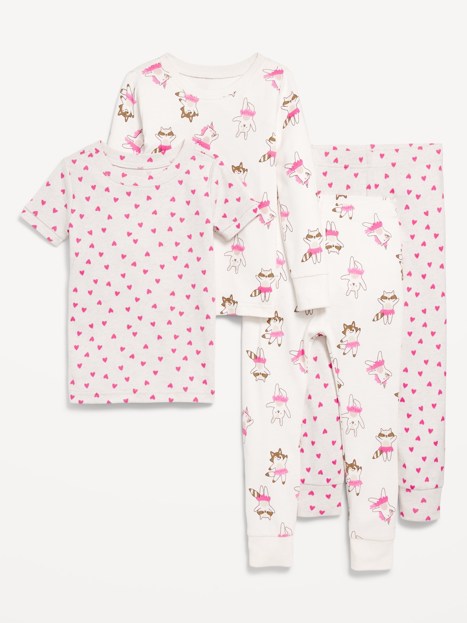 Snug-Fit Pajama 4-Piece Set for Toddler & Baby