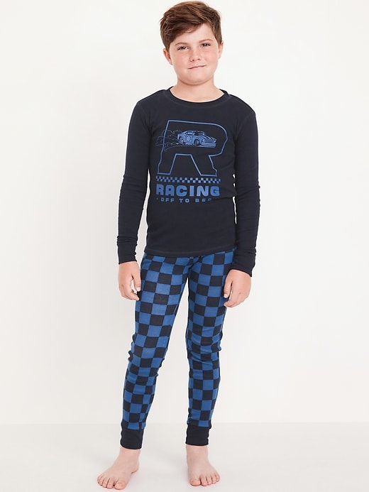 View large product image 1 of 2. Gender-Neutral Graphic Snug-Fit Pajama Set for Kids