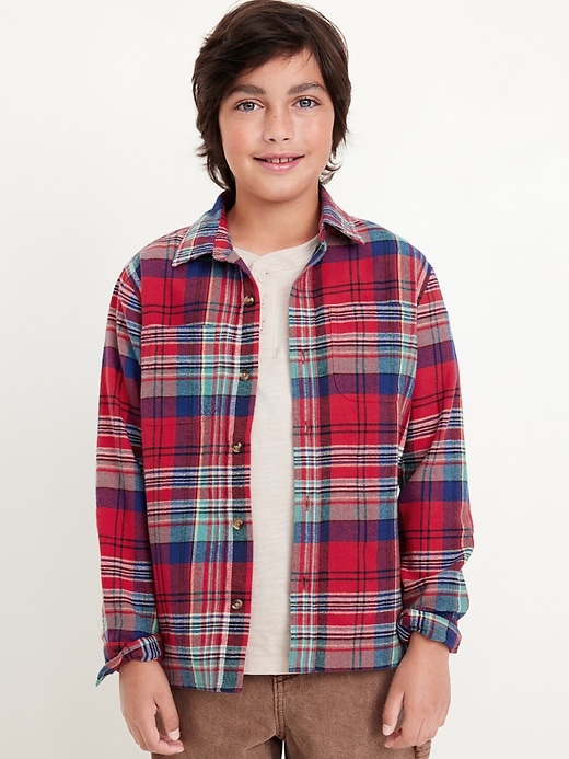 View large product image 1 of 3. Long-Sleeve Flannel Pocket Shirt for Boys