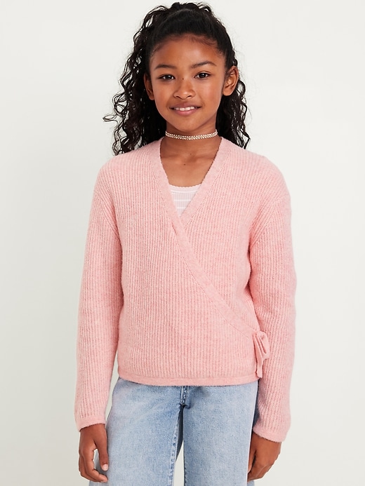 View large product image 1 of 3. SoSoft Wrap-Front Sweater for Girls