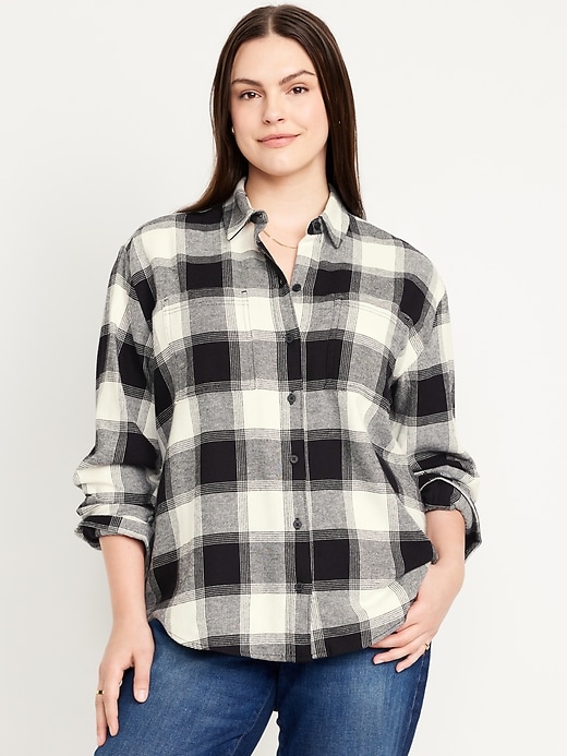 Image number 5 showing, Flannel Boyfriend Button-Down Shirt