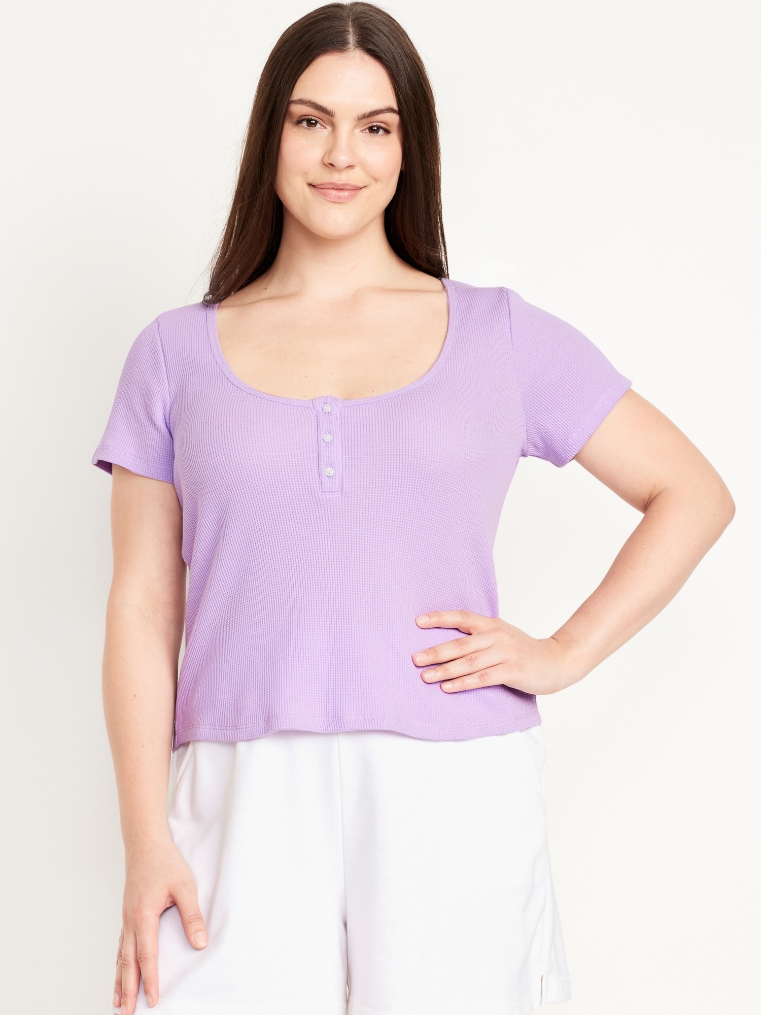 Waffle Lounge Short-Sleeve Top