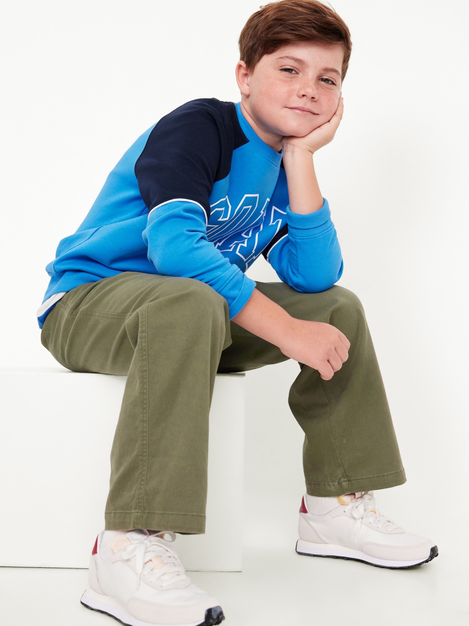 Baggy Straight Leg Chino Pants for Boys