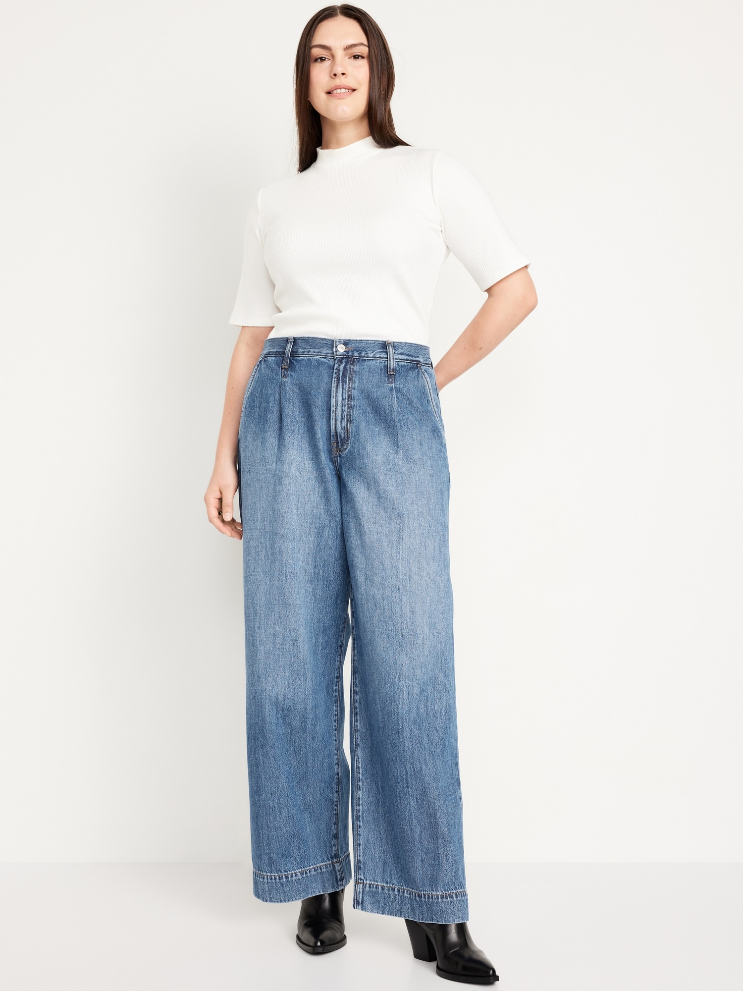 Extra High-Waisted Baggy Wide-Leg Trouser Jeans