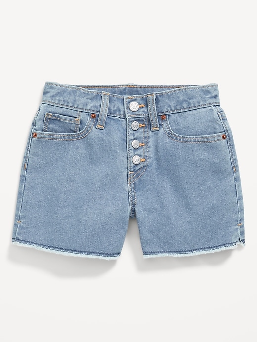 View large product image 1 of 2. Wow High-Waisted Frayed-Hem Jean Shorts for Girls