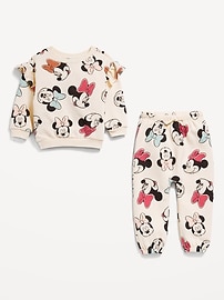 Voir une image plus grande du produit 3 de 3. Ensemble de chandail ras du cou à volants et pantalon en coton ouaté Disney&#169 pour Bébé