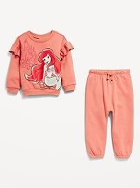 Voir une image plus grande du produit 3 de 3. Ensemble de chandail ras du cou à volants et pantalon en coton ouaté Disney&#169 pour Bébé