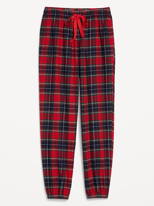 Image number 4 showing, High-Waisted Flannel Pajama Joggers