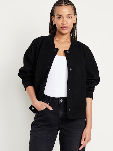 Veste d’aviateur surdimensionnée - Noir