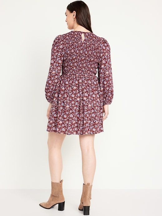 Image number 5 showing, Fit &amp; Flare Long-Sleeve Mini Dress