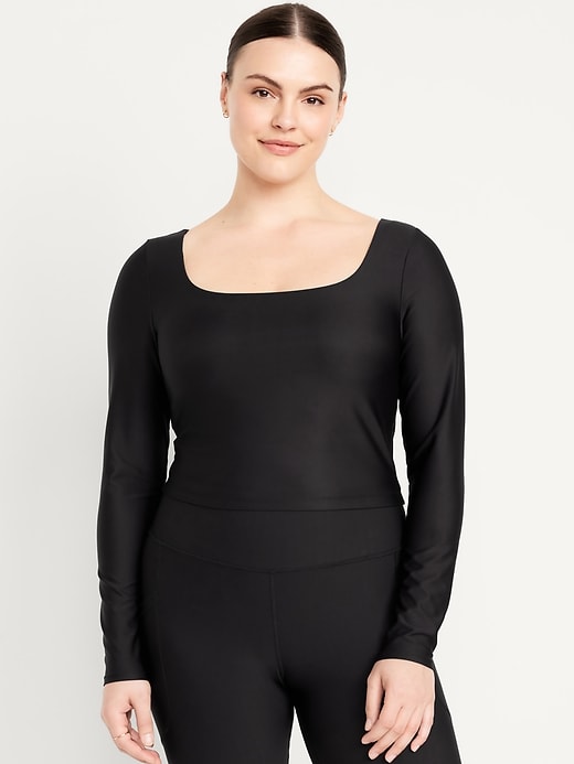 Image number 5 showing, PowerSoft Long-Sleeve Crop Support Top