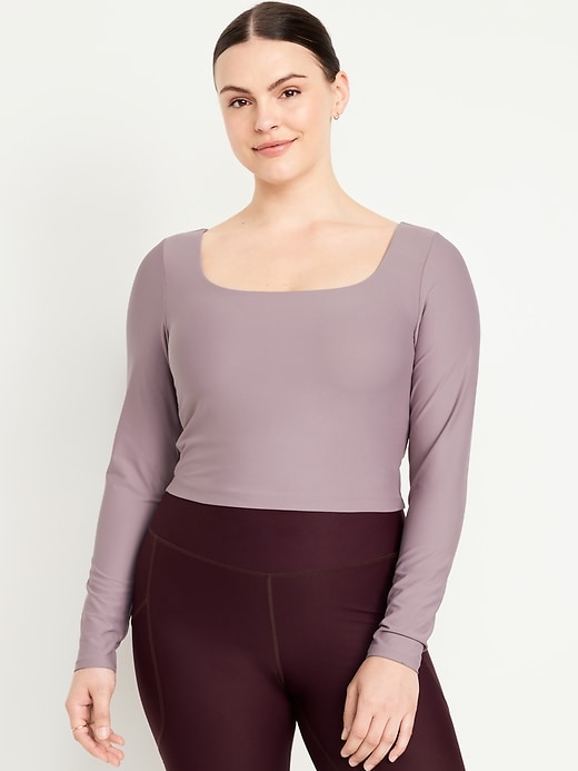 Image number 5 showing, PowerSoft Long-Sleeve Crop Support Top