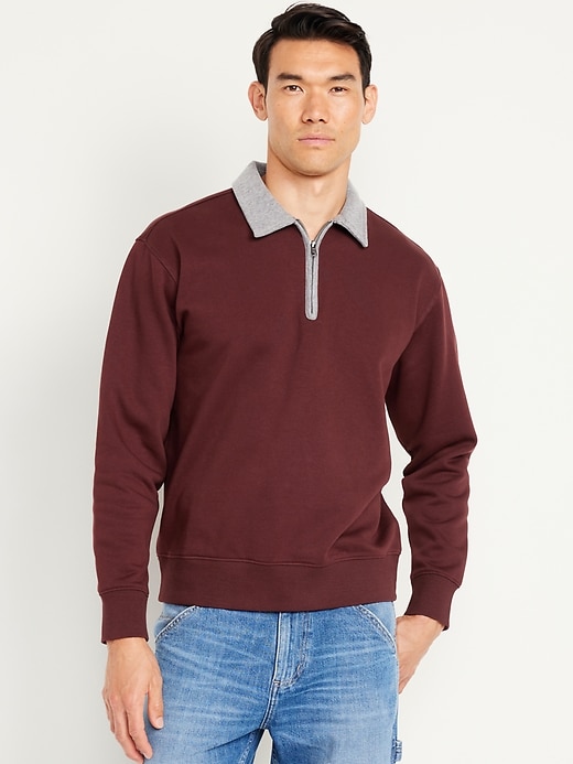 Image number 1 showing, Quarter-Zip Fleece Polo