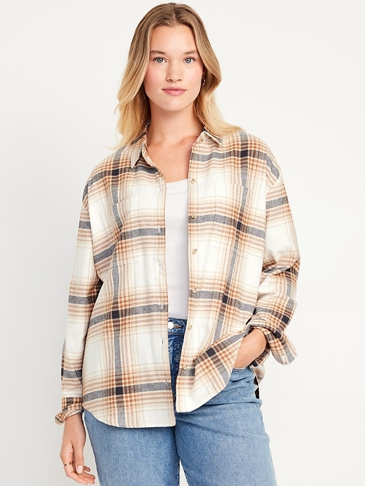 Image number 5 showing, Flannel Boyfriend Button-Down Shirt