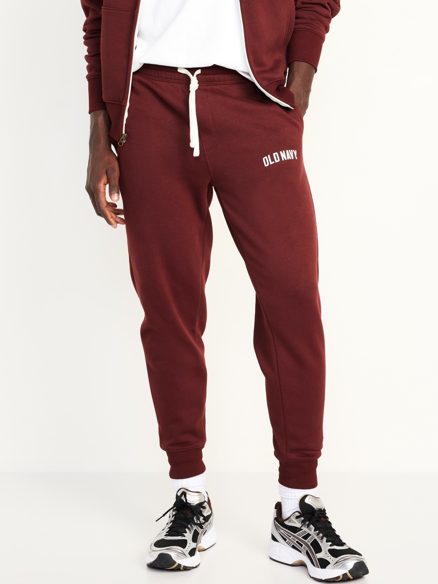 Logo Tapered Jogger Sweatpants - Red