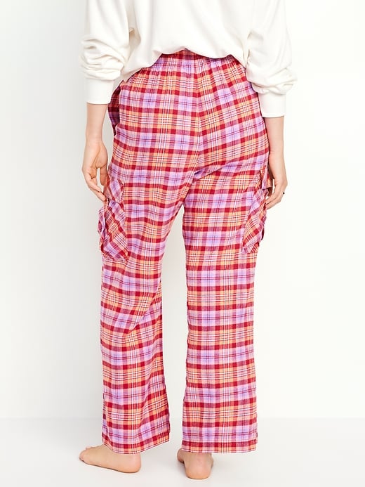 Image number 6 showing, High-Waisted Flannel Cargo Pants