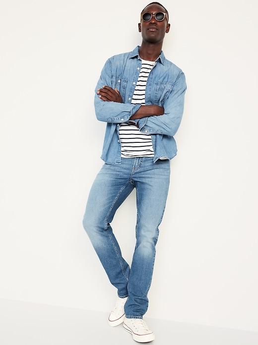 Image number 3 showing, Straight Five-Pocket Jeans