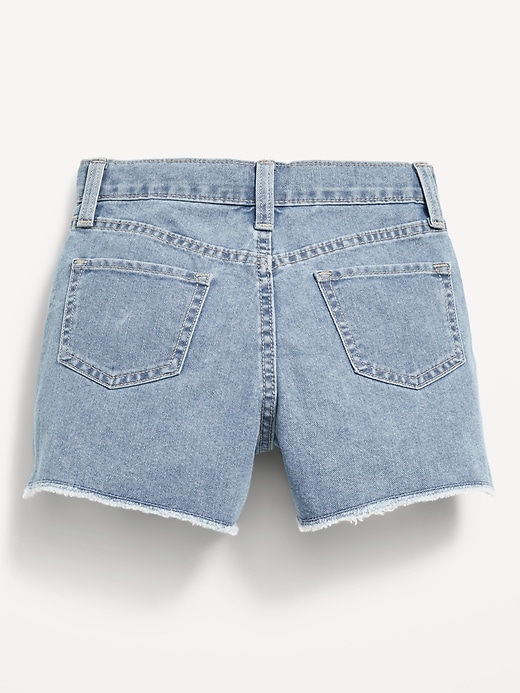 View large product image 2 of 2. Wow High-Waisted Frayed-Hem Jean Shorts for Girls