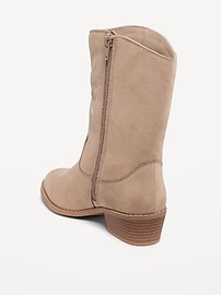 Voir une image plus grande du produit 4 de 4. Bottes de style western brodées à glissière sur le côté pour fille