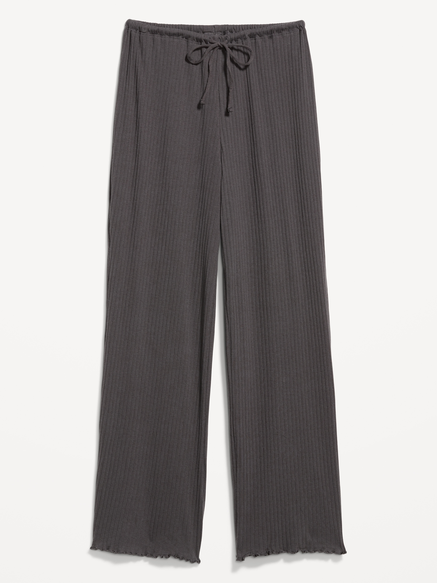 High-Waisted Ribbed Pajama Pants