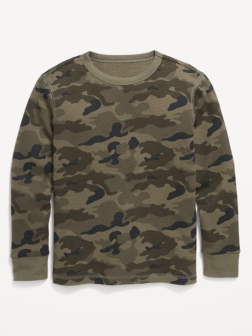 View large product image 1 of 2. Printed Long-Sleeve Thermal-Knit T-Shirt for Boys