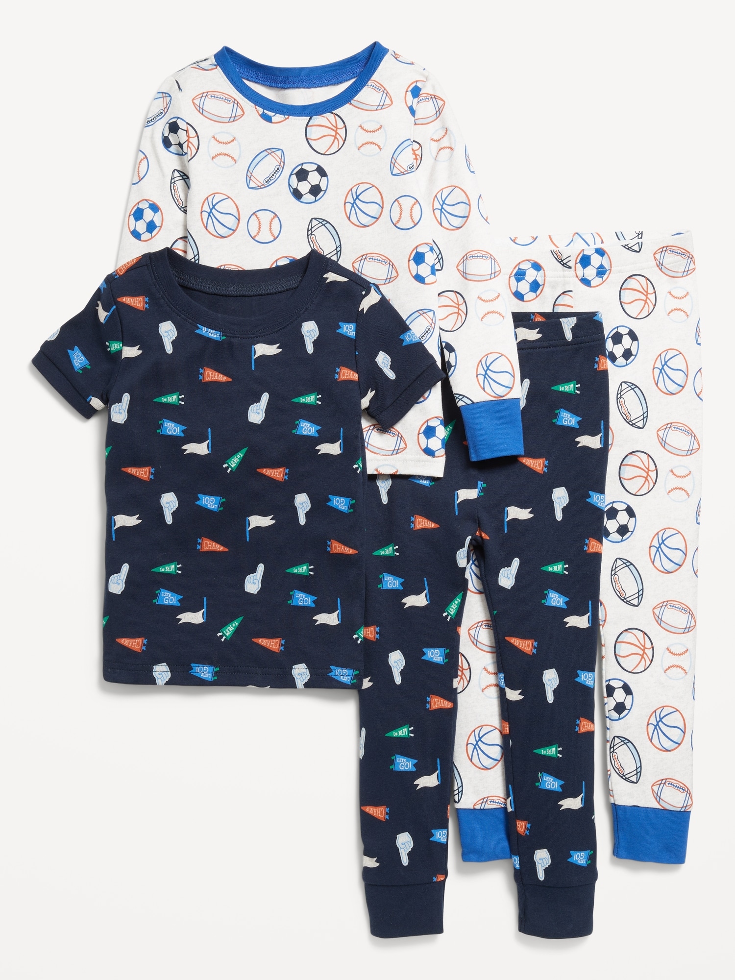 Snug-Fit Pajama 4-Piece Set for Toddler & Baby