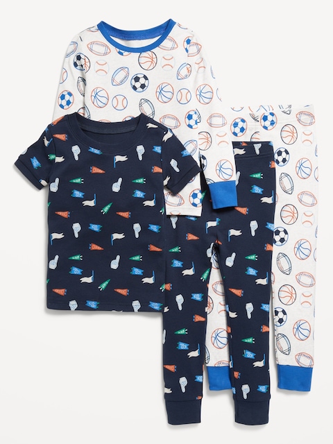 Snug-Fit Pajama 4-Piece Set for Toddler & Baby