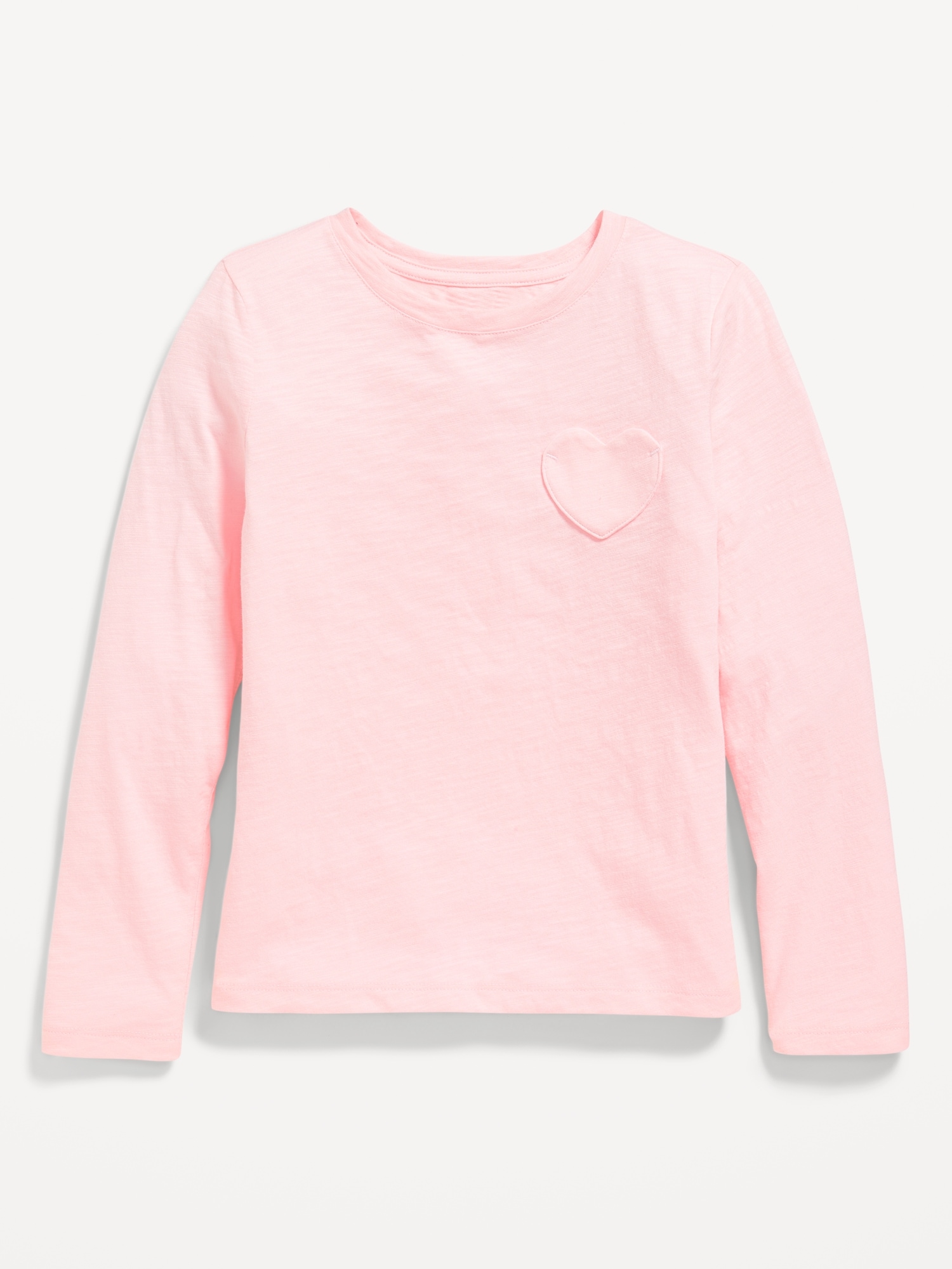 T-shirt ultra-doux à poche en cœur et à manches longues pour Fille