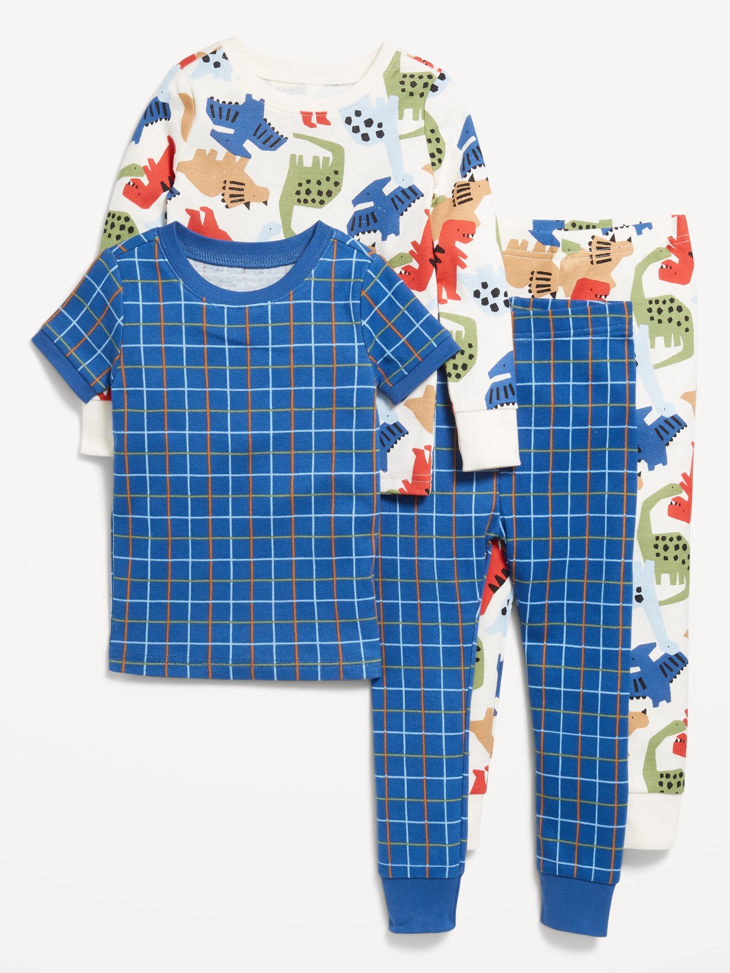 4-Piece Printed Snug-Fit Pajama Set for Toddler & Baby