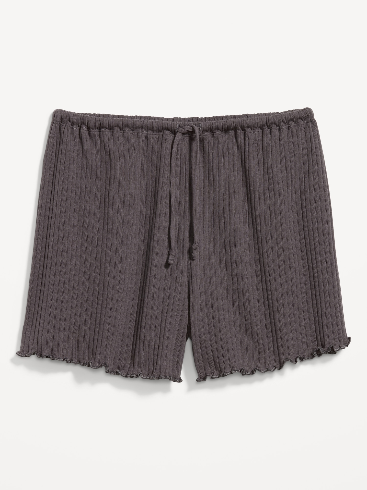 High-Waisted Ribbed Pajama Shorts