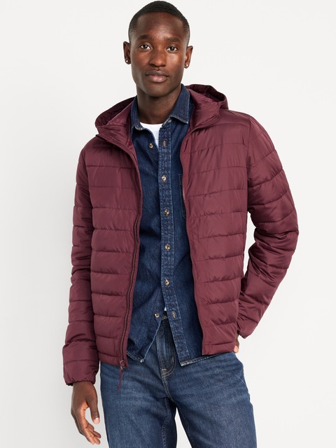 Veste rembourrée hydrorésistante à sillons étroits - Rouge