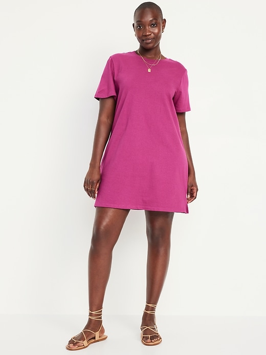 Image number 3 showing, Crew-Neck Mini T-Shirt Dress