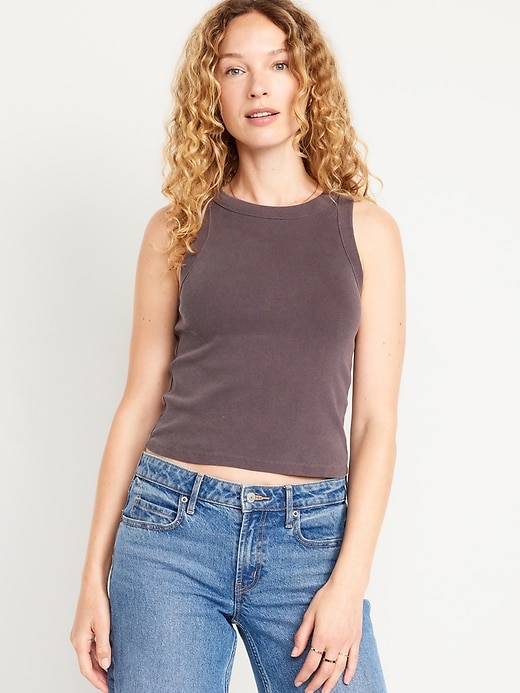 L'image numéro 1 présente Camisole courte moulante pour Femme