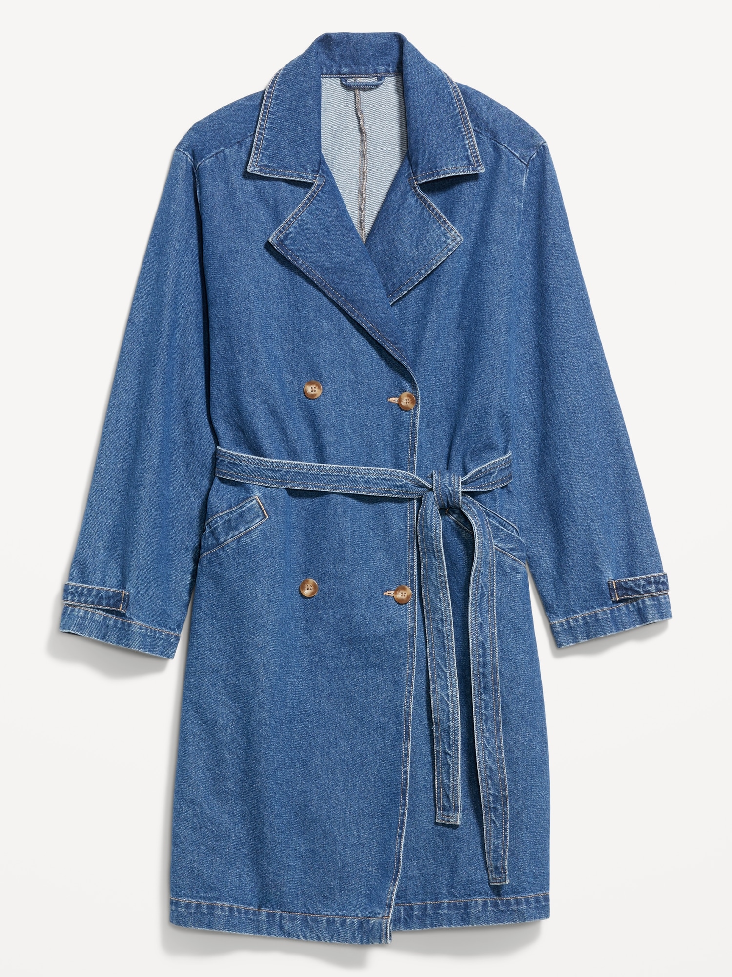 Belted denim trench coat hotsell