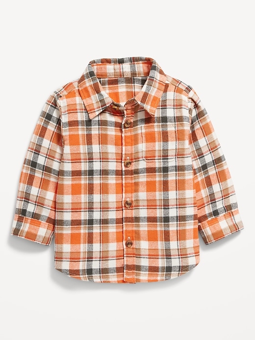 View large product image 1 of 1. Soft-Brushed Flannel Pocket Shirt for Baby