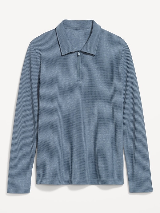 Image number 4 showing, Quarter-Zip Waffle Polo Sweater