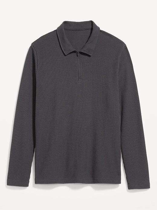 Image number 4 showing, Quarter-Zip Waffle Polo Sweater