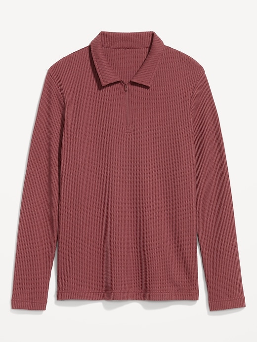 Image number 8 showing, Quarter-Zip Waffle Polo Sweater