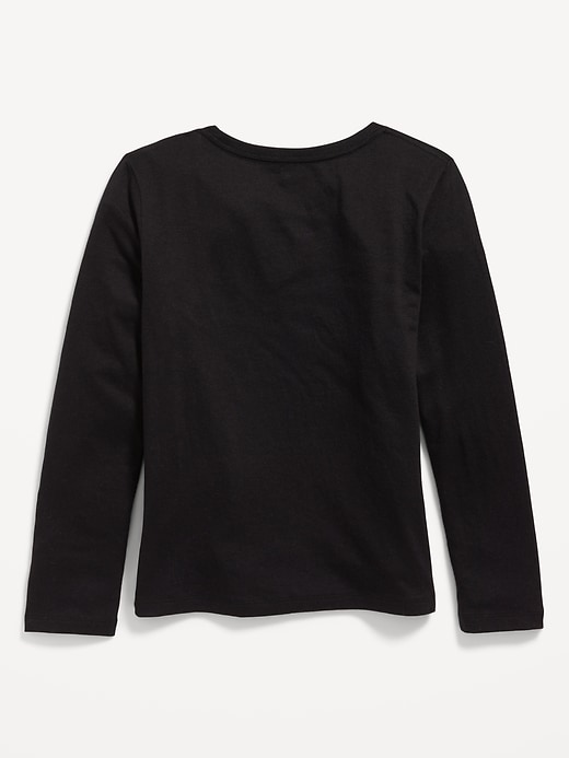 View large product image 2 of 2. Softest Long-Sleeve Heart-Pocket T-Shirt for Girls