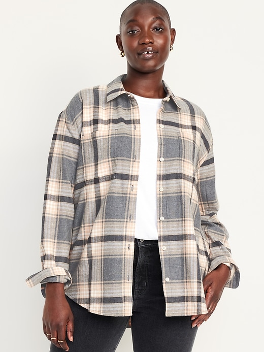 Image number 5 showing, Flannel Boyfriend Button-Down Shirt